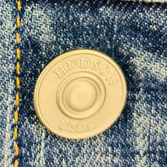 Hudson Jeans The Classic Rose Embroidered Denim Jacket Size XS! - Picture 10 of 12